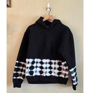 Talentless Heavyweight Tie Dye Pullover Hoodie Black White SZ Large